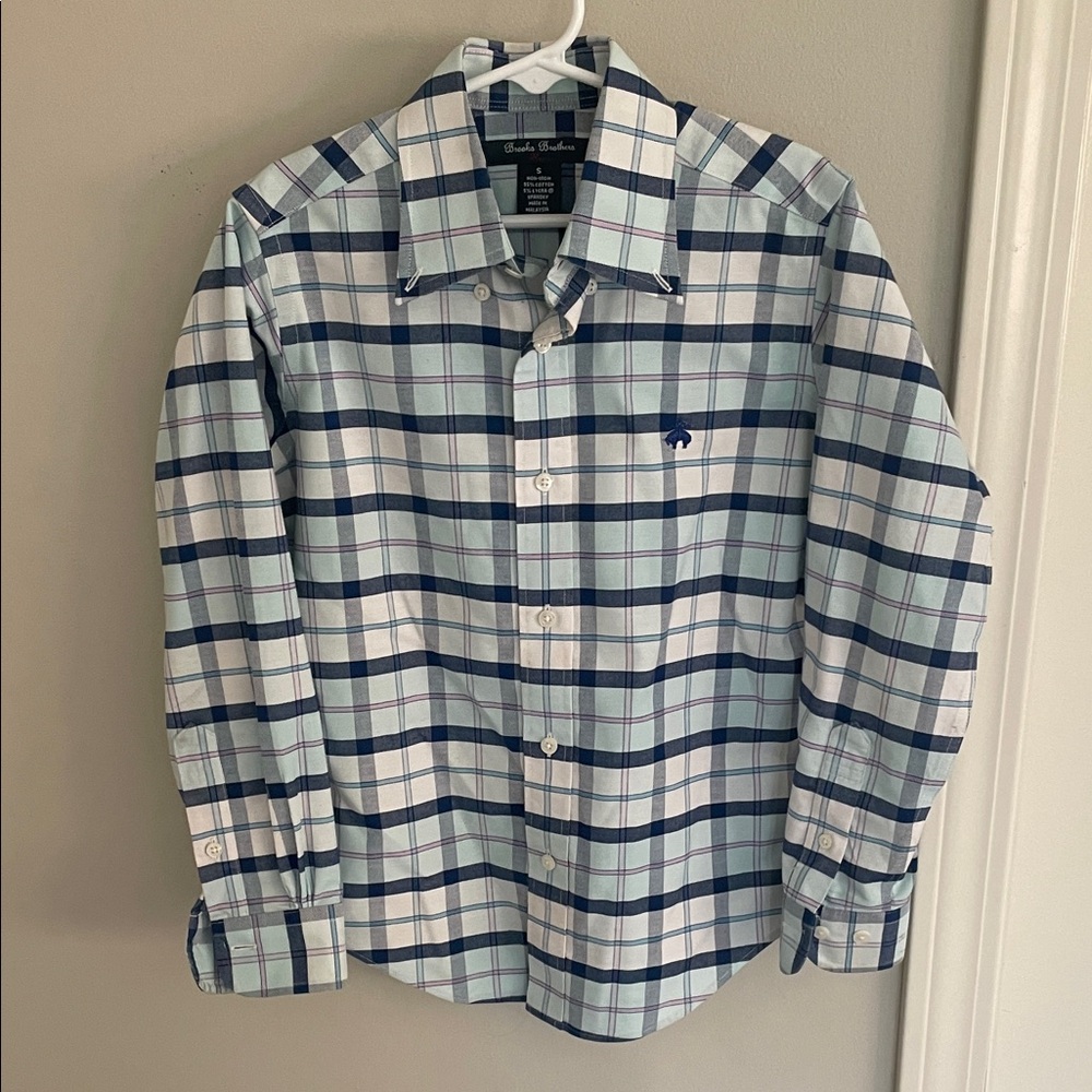 Brooks Brothers Green and Blue Checkered Shirt
